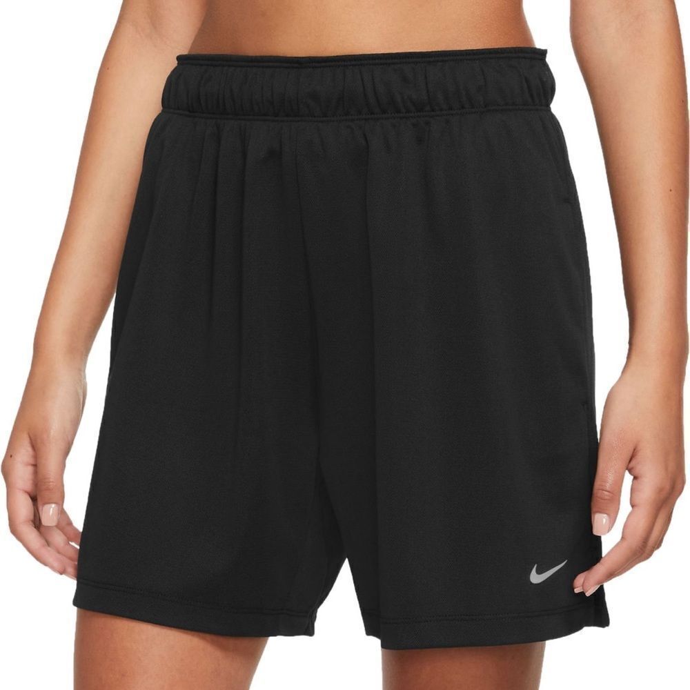 Nike Black Athletic Shorts with Silver Swoosh